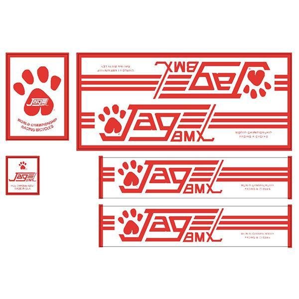 Jag (post mongoose) Red White Decal set - Old school bmx - Bmx Products AU