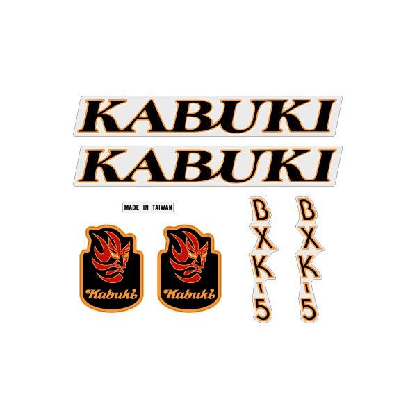 Kabuki - BXK - 5 Bermbuster - Black letters decal set - old school bmx - Bmx Products AU
