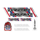 Laguna - 101 - White on chrome decal set - old school bmx - Bmx Products AU