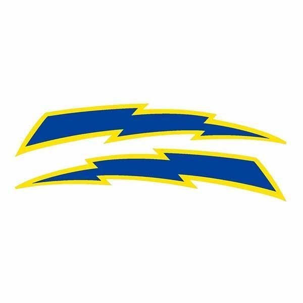 Lightning Bolt - Blue Yellow - Seat decal set - Old school bmx - Bmx Products AU
