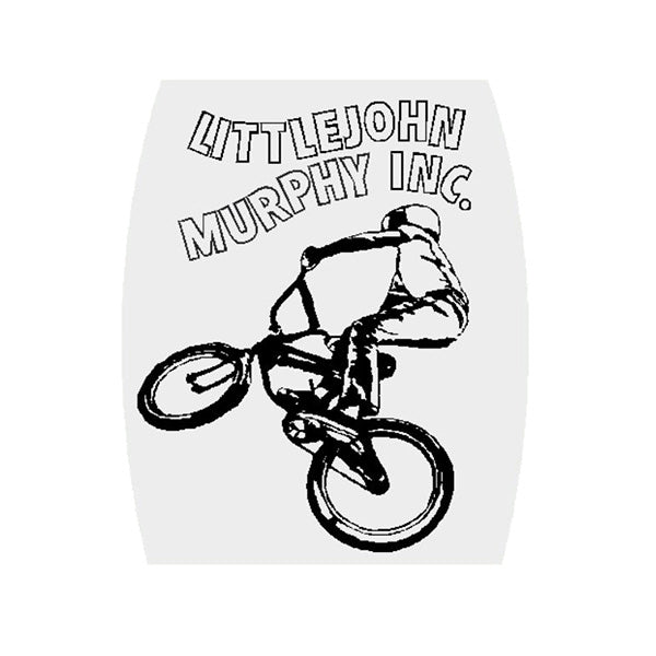 Littlejohn Murphy Inc - BLACK on clear - head tube Decal - old school bmx - Bmx Products AU