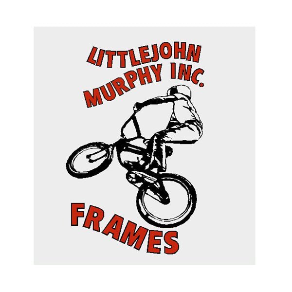 Littlejohn Murphy Inc - RED on clear - head tube Decal - old school bmx - Bmx Products AU