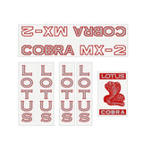 Lotus - Cobra MX2 - RED & silver on clear decal set - old school bmx - Bmx Products AU