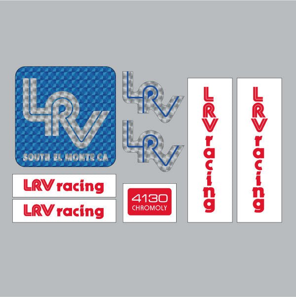 LRV - BLUE & RED decal set - old school bmx - Bmx Products AU
