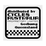 Madison - Distributed by CYCLES AUSTRALIA decal - BLACK - old school bmx - Bmx Products AU