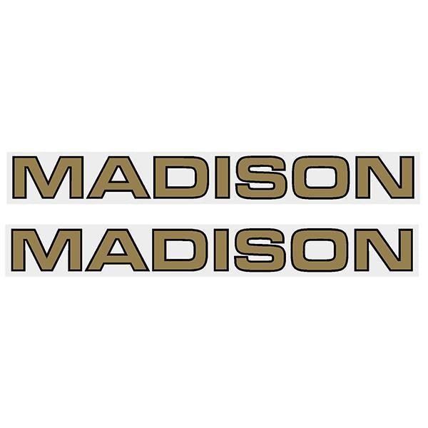 Madison - Down tube decal - Gen3 GOLD with BLACK outline - old school bmx - Bmx Products AU