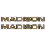 Madison - Down tube decal - Gen3 GOLD with BLACK outline - old school bmx - Bmx Products AU