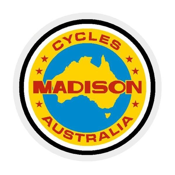 Madison - Head tube decal - AUSTRALIA yellow - old school bmx - Bmx Products AU
