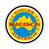 Madison - Head tube decal - AUSTRALIA yellow - old school bmx - Bmx Products AU