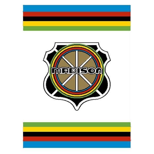 Madison - Seat tube decal - SHIELD - SHORT - WHITE - old school bmx - Bmx Products AU