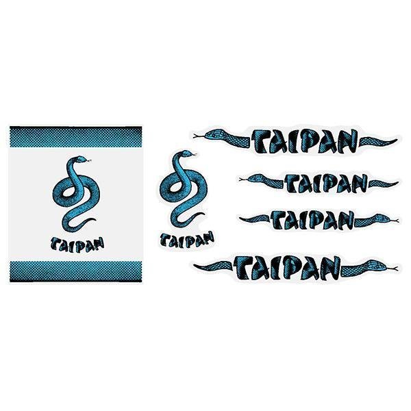 Madison - TAIPAN - BLACK over LIGHT BLUE decal set - old school bmx - Bmx Products AU