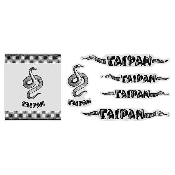 Madison - TAIPAN - BLACK over WHITE decal set - old school bmx - Bmx Products AU