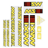 Malvern Star - Maxi 600F - BLACK - YELLOW - decal set - old school bmx - Bmx Products AU