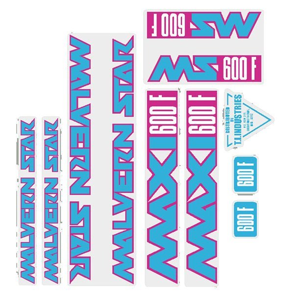 Malvern Star - Maxi 600F - PINK - BLUE - decal set - old school bmx - Bmx Products AU
