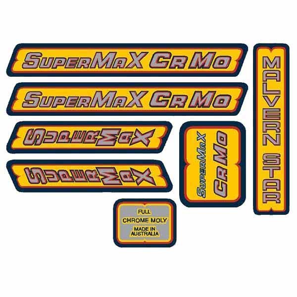 Malvern Star - Supermax Cromo decal set - old school bmx - Bmx Products AU