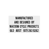 Maxxim - Manufactured decal - Old school bmx - Bmx Products AU