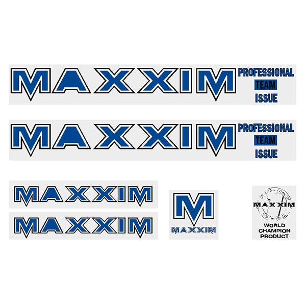 Maxxim - PTI - Dark blue and black outline small decal set - Old school bmx - Bmx Products AU