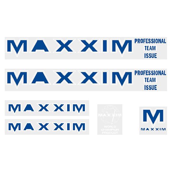 Maxxim - PTI - Dark blue and white outline small decal set - Old school bmx - Bmx Products AU