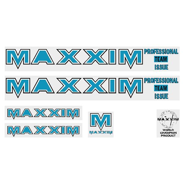 Maxxim - PTI - Light blue and black outline large decal set - Old school bmx - Bmx Products AU