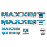Maxxim - PTI - Light blue and black outline large decal set - Old school bmx - Bmx Products AU