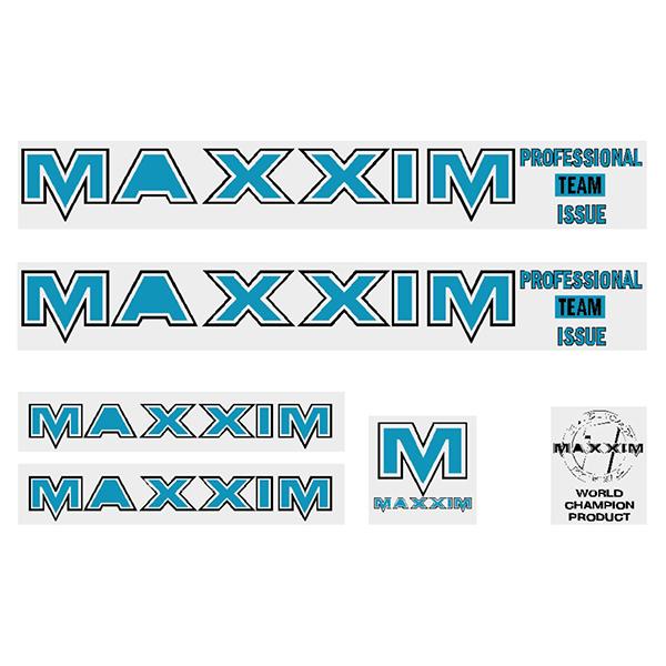 Maxxim - PTI - Light blue and black outline small decal set - Old school bmx - Bmx Products AU