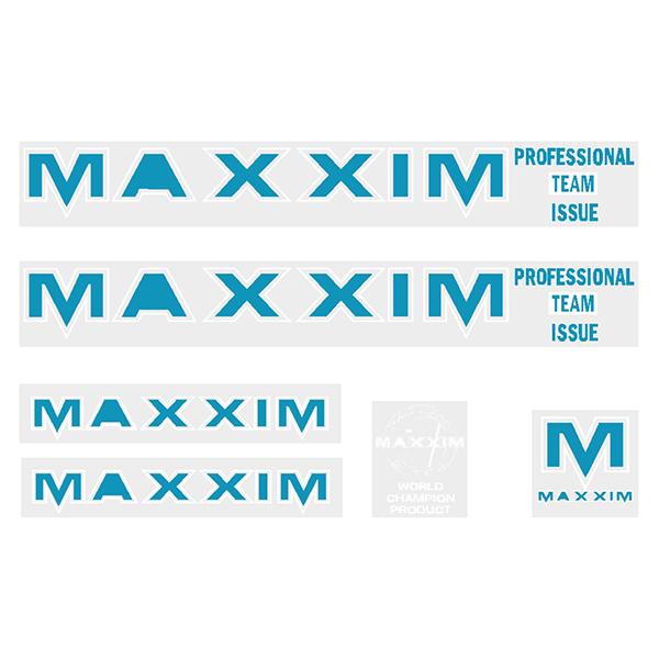 Maxxim - PTI - Light blue and white outline small decal set - Old school bmx - Bmx Products AU