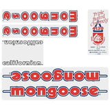 Mongoose - 1985 - 86 Californian Decal set - white frame - Old school bmx - Bmx Products AU
