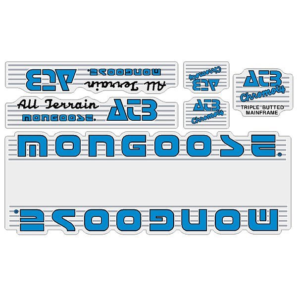Mongoose - 1986 ATB - Blue Decal set - old school bmx - Bmx Products AU