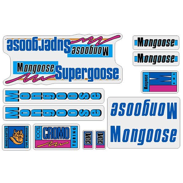 Mongoose - 1989 Supergoose - Decal set - Old school bmx - Bmx Products AU
