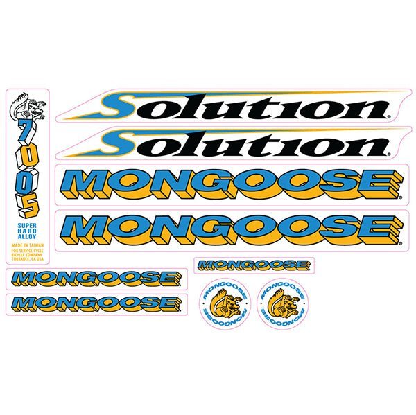 Mongoose - 1995 Solution - Decal set - old school bmx - Bmx Products AU