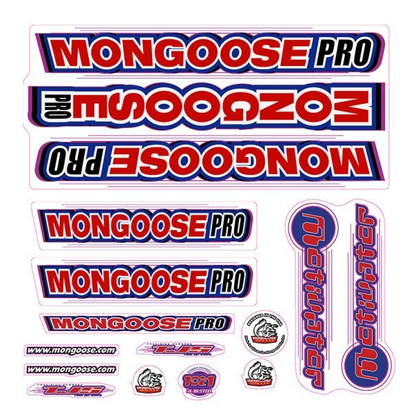 Mongoose - 2000 Motivator for chrome frame - Decal set - old school bmx - Bmx Products AU