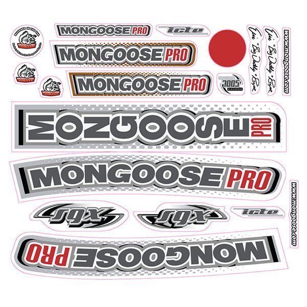 Mongoose - 2000 PRO SGX - Orange frame - Decal set - old school bmx - Bmx Products AU