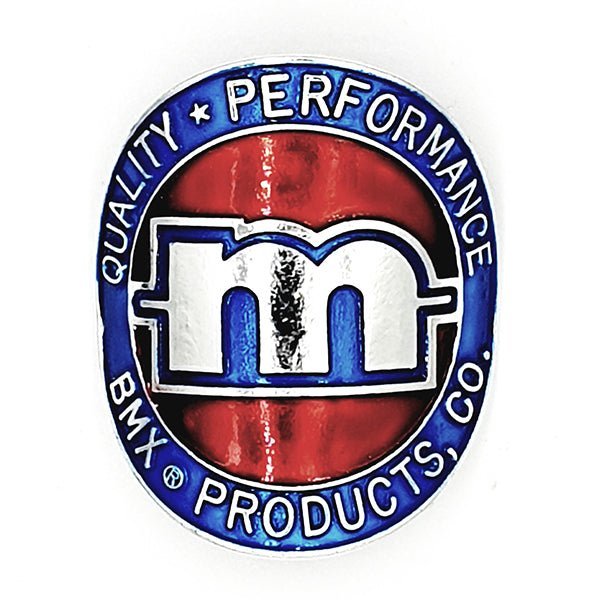 Mongoose - "BMX Products CO" Head tube badge - Blue Red - Old school bmx - Bmx Products AU