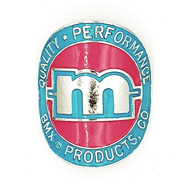 Mongoose - "BMX Products CO" Head tube badge - Green Pink - Old school bmx - Bmx Products AU
