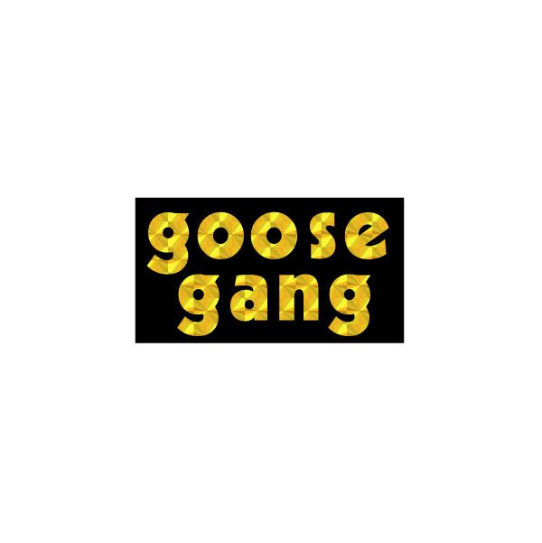 Mongoose - "GOOSE GANG" YELLOW on PRISM plate decal - Old school bmx - Bmx Products AU