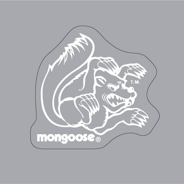 Mongoose - Helmet side Decals (pair) - White - Old school bmx - Bmx Products AU