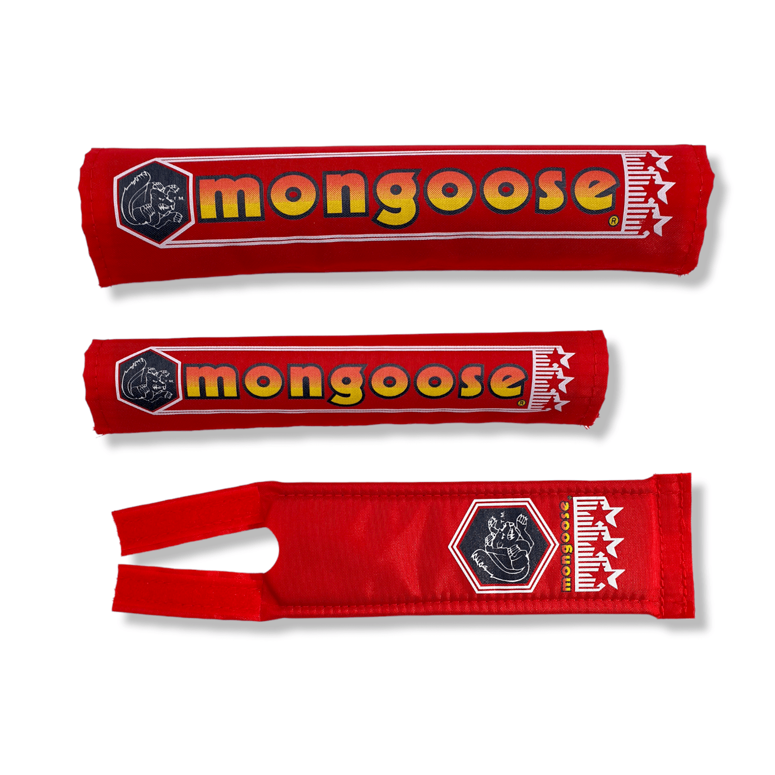 Mongoose Nylon pad set - RED 1984 - 1985 - old school bmx - Bmx Products AU