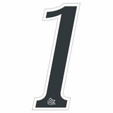 Mongoose plate number 1 decal - White Outline - Old school bmx - Bmx Products AU