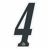 Mongoose plate number 4 decal - White Outline - Old school bmx - Bmx Products AU