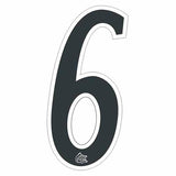 Mongoose plate number 6 decal - White Outline - Old school bmx - Bmx Products AU