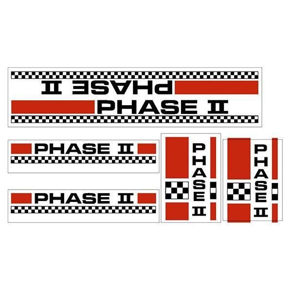 PHASE II - White decal set - Old school bmx - Bmx Products AU