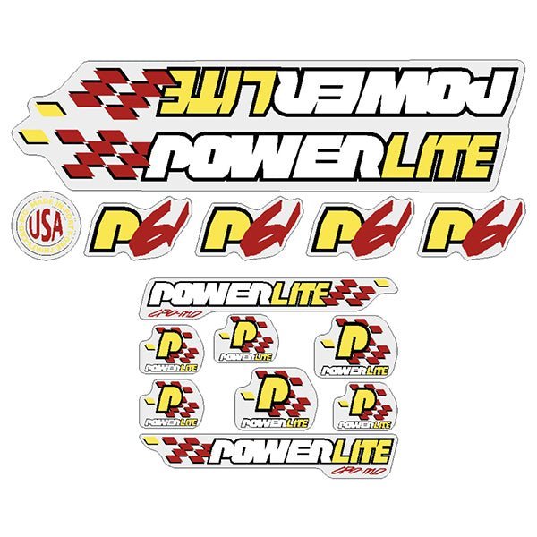 Powerlite - P61 Clear decal set - old school bmx - Bmx Products AU