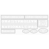 Pro Neck - National Pro - Cruiser 24 white on clear decal set - old school bmx - Bmx Products AU