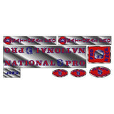Pro Neck - National Pro - Long chrome decal set - old school bmx - Bmx Products AU
