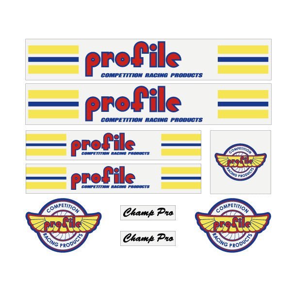 Profile - Champ - CLEAR decal set - old school bmx - Bmx Products AU