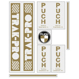 Puch - Trak - Pro - gold on clear decal set - old school bmx - Bmx Products AU