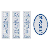 Race Inc - blue chrome early decal set - Old school bmx - Bmx Products AU
