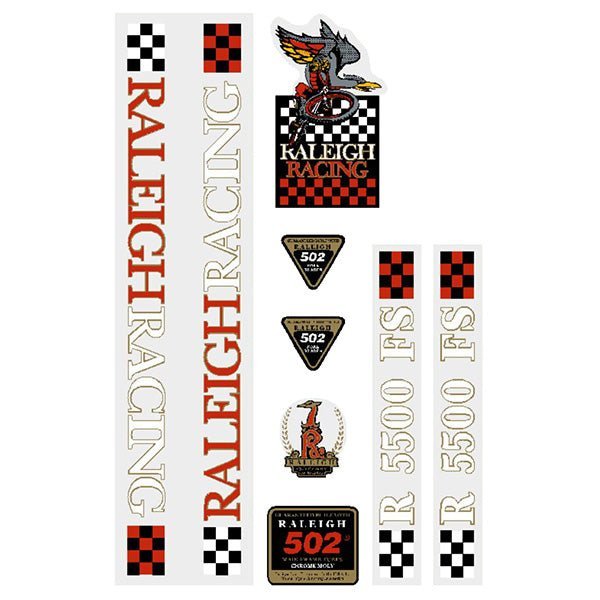 Raleigh - R5500 FS bmx RED on Clear decal set - Old school bmx - Bmx Products AU