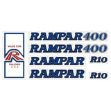 Rampar - 400 R10 blue on clear decal set - Old school bmx - Bmx Products AU