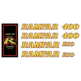 Rampar - 400 R10 yellow on white decal set - Old school bmx - Bmx Products AU